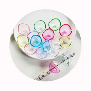 100pcs Half Plastic Ball Bead Empty Clear Transparent Open Beads Loose Spacer fir DIY Pen Embellishment Chain Handmade
