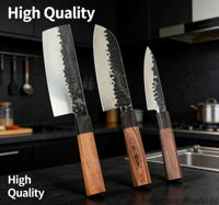 Couteau utilitaire professionnel polyvalent en acier inoxydable, ambidextre, manche en bois d'ébène et de palissandre, compatible lave-vaisselle, cuisine