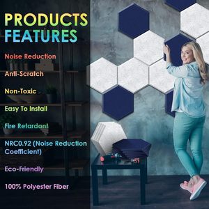 Paneles de pared insonorizados de estilo moderno, tela acústica del fabricante con reducción de espesor en el aula en materiales, placa que viene - Product Image 3