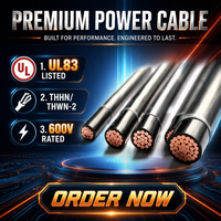 Cable Eléctrico JZD UL83 THHN THWN-2 de 600V, Calibres 14, 12, 10, 8 y 6 AWG, Cobre Sólido y Trenzado, Aislamiento de PVC, Revestimiento de Nailon, para Construcción