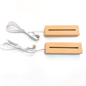 Base lumineuse en bois de hêtre 30 mm, lumière blanc chaud, support de lampe de bureau, design moderne minimaliste - Product Image 4
