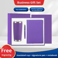 Coffrets cadeaux publicitaires personnalisés écologiques modernes pour entreprises, souvenirs d'entreprise, vente en gros, thermos, stylo, carnet