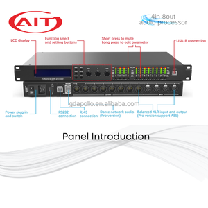 DSP48pro Procesador digital profesional de 4 pulgadas y 8 salidas para sistema de sonido de escenario Procesador de <span class=keywords><strong>audio</strong></span> <span class=keywords><strong>DSP</strong></span> 4x8 con control cruzado de retardo EQ - Product Image 2