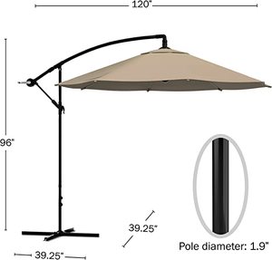 Sombrilla compensada a prueba de agua para exteriores, sombrilla comercial para Villa, mercado en voladizo, <span class=keywords><strong>Patio</strong></span>, sombrillas de playa con Base - Product Image 3