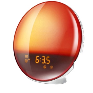 Réveil numérique à lumière LED à 7 couleurs changeantes, lampe de bureau avec simulation du lever et du coucher du soleil - Product Image 1