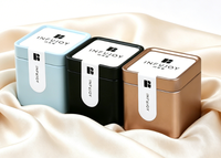 Boîte en métal carrée personnalisée avec logo, hermétique, de qualité alimentaire, pour emballage de thé et bonbons, petite boîte portable