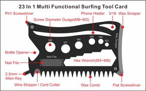 Eco-vriendelijke gepersonaliseerde surfkaart vakantie multitool kaart sleutelhanger multitool strand promotie mini cadeaus - Product Image 2