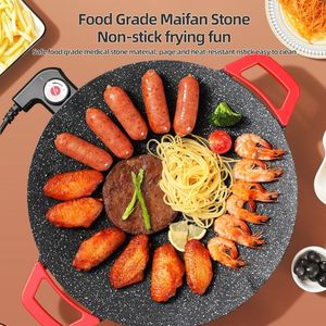 Parrilla Eléctrica con Placa Antiadherente de PTFE para Arroz, Trigo y Barbacoa, Multifuncional, sin Humo, Teppanyaki para Uso Doméstico, EE. UU. - Product Image 2