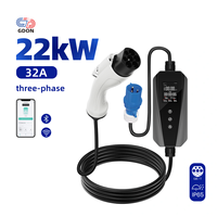 Cargador Portátil para Vehículos Eléctricos GDON GBT 22kW Trifásico 32 Amperios Nivel 2 AC, Estación de Carga para Vehículos Eléctricos IP65, Conexión Directa