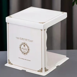Custom Transparent <b>Clear</b> PET Cake <b>Gift</b> <b>Box</b> Luxury Ivory Board with Stamping Glossy Lamination Popular Decorative Matt Cake <b>Box</b> - Product Image 2