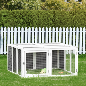 Offre Spéciale en gros personnalisé pas cher grand extérieur en bois lapin maison lapins huches cage lapin huche avec fil de fer barbelé - Product Image 2