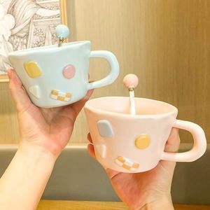 High Quality Wholesale Eco-friendly Stoneware Ceramic Coffee Mug with Cartoon Pattern Food Safe & Reusable Tapered Design - Product Image 3