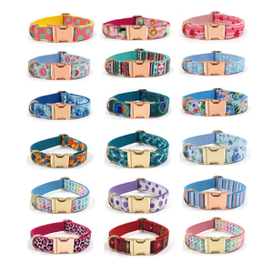 Suministros para mascotas Collar de perro de diferentes colores Hardware Collares de perro de impresión personalizada Collar de cuello de perro clásico a cuadros - Product Image 1