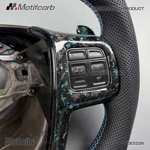 Volant de direction en fibre de carbone forgée bleu Tiffany personnalisé pour Chrysler 200 200S 300 300C 2011 2012 2013 2014, amélioration de l'intérieur de la voiture - Product Image 4