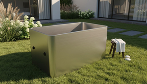 Baignoire rectangulaire en <span class=keywords><strong>acier</strong></span> inoxydable 304 à double paroi isolante de 2,5 m d'épaisseur pour bain froid en extérieur - Product Image 5