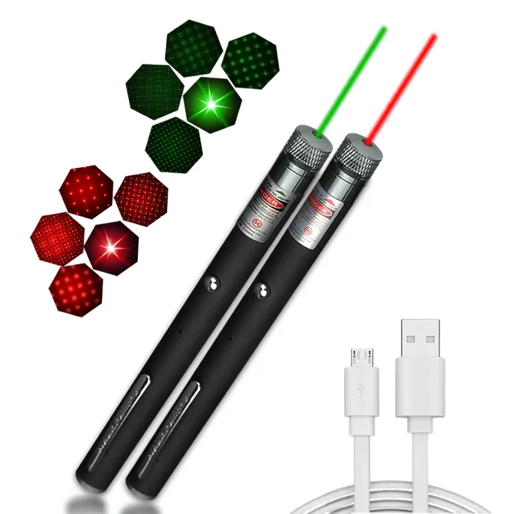 USB102 Rechargeable Green Light 532nm Laser pointer Red 650nm laser target pointer