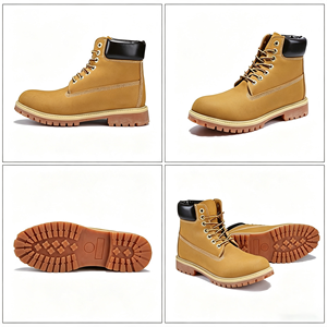 Genuine Leather Classic Men's <b>Work</b> <b>Boots</b> Wheat Leather Safety Shoes Waterproof High Top Outdoor <b>Boots</b> Fashion Casual <b>Boot</b> Bulk - Product Image 3