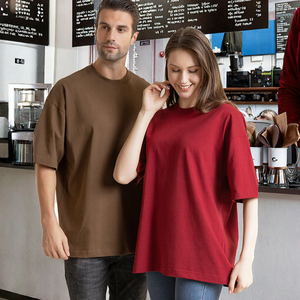 Manufacturer's Oversized Heavyweight 250 GSM 100% Cotton Knitted Blank <b>Box</b> Tee T-Shirt for Men <b>Drop</b> Shoulder Boxy Crop Top - Product Image 3