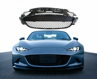 Grille de pare-chocs avant pour Mazda MX 5 ND1 ND2 2015-2026, style Spirit Racing Roadster 12R, noir brillant, nid d'abeille