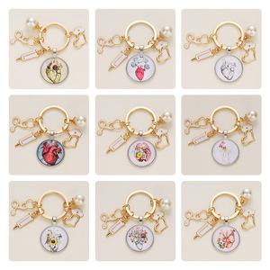 พวงกุญแจแจ้งเตือนทางการแพทย์รุ่นปี300,หน้ากากหมวกพยาบาลแพทย์เข็มฉีดยาเข็มฉีดยาหัวใจหูฟังแบบห้อยพวงกุญแจ - Product Image 3