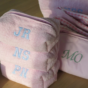 Sac éponge personnalisé, pochette cosmétique à fermeture éclair, trousse de toilette avec logo brodé, sac à outils en coton coloré pour cheveux - Product Image 4