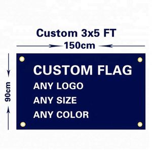 Banderas Personalizadas Deportivas, Resistentes al Agua, Ecológicas, de Poliéster con Impresión Serigráfica, Tamaño Grande 3x5 - Product Image 1