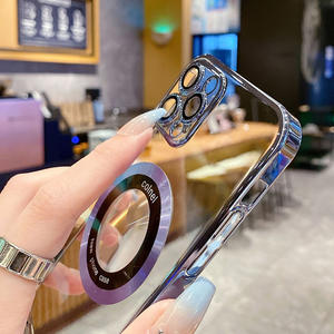 Nouveau <span class=keywords><strong>film</strong></span> d'appareil photo en verre trempé placage étui magnétique transparent étui de Charge sans fil pour Iphone 15 14 13 12 Pro 11 Xr Xs Max - Product Image 3