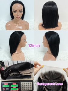 Promotion Letsfly : Perruques Bob Courtes Améliorées à 17$ avec Dentelle Transparente, Petits Nœuds, de 10 à 16 Pouces, Perruques Frontales 13x4 en Dentelle, 100% Cheveux Humains - Product Image 3
