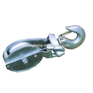 Ròng rọc đơn ròng rọc ròng rọc khối mạ kẽm nhúng nóng với móc Manila dây - Product Image 2