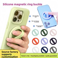 Support magnétique adhésif pour téléphone en silicone liquide avec anneau de maintien et aimant puissant pour une prise en main optimale du téléphone portable