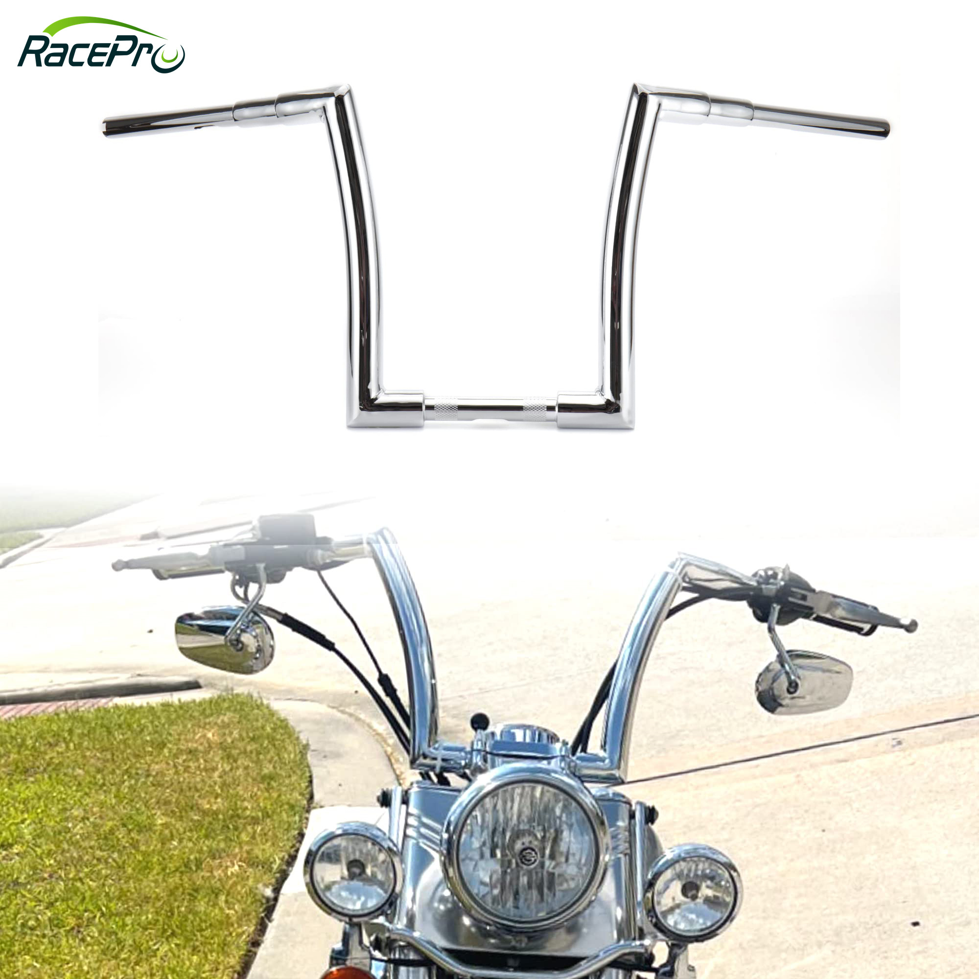 Chrome Ape Hanger Handlebars For Harley-Davidson - 14", 16", 18" Rise, Fits Softail, Sportster, Road King, Dyna