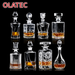 Bouteilles <span class=keywords><strong>de</strong></span> whisky et <span class=keywords><strong>de</strong></span> <span class=keywords><strong>vodka</strong></span> en verre cristal OLATEC, design artistique moderne, verre taillé classique, contenants à spiritueux - Product Image 3