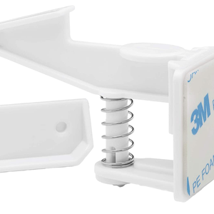 ตัวล็อคลิ้นชักเด็ก ตัวป้องกันความปลอดภัยสำหรับเด็กแบบมองไม่เห็น ไม่ต้องเจาะติดตั้ง พลาสติกสีขาว - Product Image 3