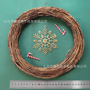Couronnes en osier Ruikun 10cm-40cm, anneaux de fleurs séchées naturelles, décorations de Noël, artisanat DIY pour la décoration de la maison en période des fêtes - Product Image 3