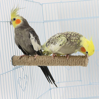 Bâton rond en bois et corde de chanvre pour oiseaux, pour le ponçage des griffes et la mastication des perroquets, accessoires de cage à oiseaux