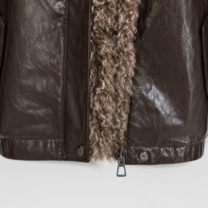 New Winter Style Large Lapel Loose Quilted Coat <b>Shearling</b> <b>Bomber</b> <b>Jacket</b> for Women High-end <b>Jacket</b> leather <b>jacket</b> women - Product Image 4