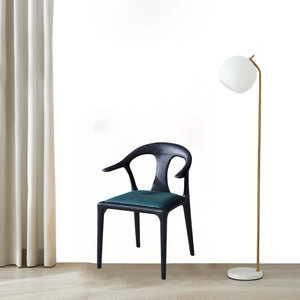 Simple black oak color ash wood <b>orange</b> cushion <b>dining</b> <b>chair</b> suitable for both <b>dining</b> room and office - Product Image 4