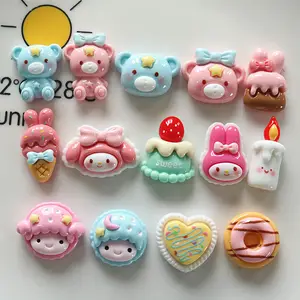 Kue cerah DIY buatan tangan bayi jepit rambut bahan resin Aksesori grosir cangkir kipas patch Selatan 3 plastik resin pesona