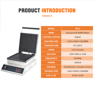 Máquina para Hacer Waffles de Burbujas de Acero Inoxidable Comercial Más Popular - Product Image 6