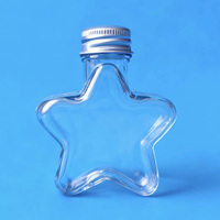 Bouteilles en PET transparentes en forme d'étoile de qualité alimentaire, 50 ml, contenants portables en plastique pour jus et boissons, 1,7 oz, pour l'emballage de bonbons