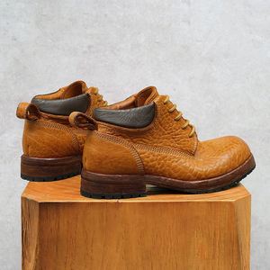 Botas de Cuero Casuales de Negocios para Hombre de Alta Calidad, con Punta Amarilla, para Caminar y Trabajar al Aire Libre - Product Image 4
