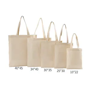 Bolsos de hombro de algodón al por mayor, bolso de mano de algodón blanco liso ecológico, bolsos de lona de algodón con logotipo impreso personalizado
