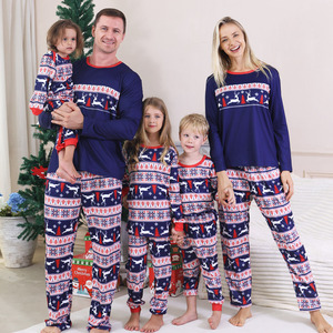 Nouveau pyjama tricoté thermique imprimé père <span class=keywords><strong>noël</strong></span> rouge et noir blanc à carreaux correspondant <span class=keywords><strong>noël</strong></span> parent-enfant famille maison porter - Product Image 1