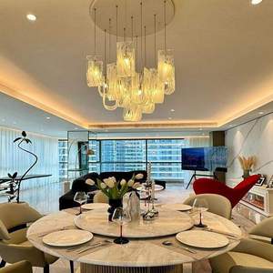 Lámpara Colgante Moderna en Forma de U de Cristal Artístico para Vestíbulos de Hoteles, Oficinas de Ventas, Recepción, Modelo HM-LK-9965, Decoración para Sala de Estar - Product Image 4
