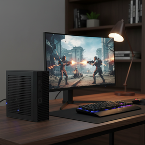 K09 tùy chỉnh Slim Mini ITX PC trường hợp kim loại máy tính để bàn nhỏ văn phòng HTPC với nhà máy phía trước IO 4USB dọc ATX mATX Cổ Phiếu mới - Product Image 2