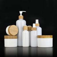 Conteneur d'emballage cosmétique 100 ml 150 ml 250 ml 500 ml 8 oz, flacon en plastique pour shampoing pour animaux de compagnie avec couvercle en bambou