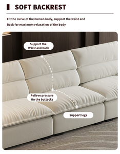 Modern Genuine Leather Convertible Corner <strong>Sofa</strong> Set Stylish Fabric <strong>Foam</strong> Filling Soft Comfortable <strong>Sofa</strong> Made Foshan China Top - Product Image 3