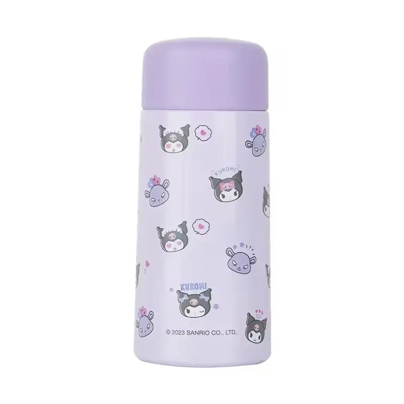 Taza termo Cinnamoroll Linda Kuromi para salir, taza de agua pequeña con bolsillo, Taza Termo de acero inoxidable Melody 304