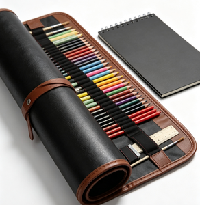 Heshengping – Ensemble de 41 crayons de croquis colorés solubles, crayons <span class=keywords><strong>graphite</strong></span>, fusain, aquarelle, estompes et carnet de croquis 50 pages - Product Image 2
