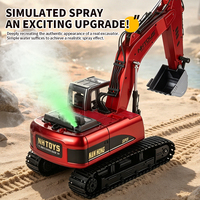 18-Kanal Ferngesteuertes Elektrisches Baufahrzeug 2.4G 680 °   Rotierender Raupenbagger aus Legierung 1/14 RC-Bagger-Spielzeug mit Sprühfunktion
